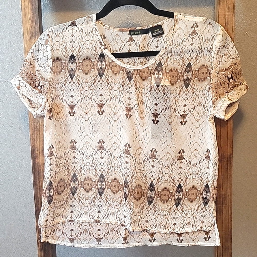 NWT Printed Chiffon Blouse